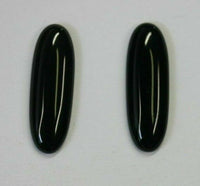 4pcs 8x30mm Natural Black Onyx Calibrated Long Oval Cabochon Gemstones Cab Gems