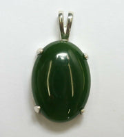 18x25 25x18 Sterling Silver Mounting Pendant with Jade Beautifully made