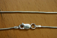 1.2mm Solid 925 Sterling Silver Round Snake Necklace Made in Italy Lobster Claw