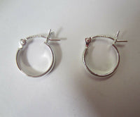 12mm Solid .925 Sterling Silver Half Round Hinged Hoop Earrings High Quality