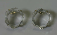 17mm x 4mm Faceted Hexagon Natural Quartz MADE IN USA Sterling Silver Earrings