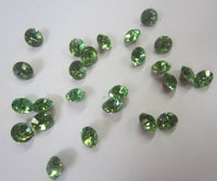 10pcs 6mm Faceted AB Peridot Glass Rhinestones Foiled Pointed Back High Quality