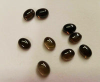 2pcs 6x8mm Natural Smoky Quartz Oval Cabochon Gemstones Cab Gems Jewelry