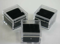 12 Acrylic Square Gem Jars Box Gemstones Black Foam 1" x 1" Storage Display 1x1