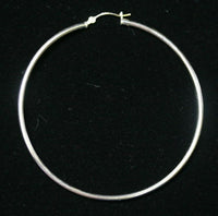 60mm Solid .925 Sterling Silver Hinged Hoop Earrings with Anti-tarnish coat