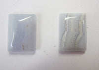 2pcs 10x14mm Natural Blue Lace Agate Rectangle Cabochon High Quality Gemstones