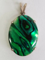 Paua Shell Abalone Mother of Pearl Sterling Silver Pendant 18x25 22x30 30x40