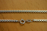 2.4mm Solid .925 Sterling Silver Box Chain Made in Italy 16" 18" 20" 24" 30"