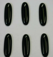 4pcs 7x14mm Natural Black Onyx Calibrated Long Oval Cabochon Gemstones Cab Gems