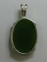 18x25 25x18 Sterling Silver Mounting Pendant with Jade Beautifully made