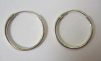 18mm x 1.2mm Solid .925 Sterling Silver Endless Hoop Earrings Thin Round