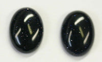 Lot of 2 Goldstone Blue Oval Cabochon High Quality 12x16 13x18 15x20