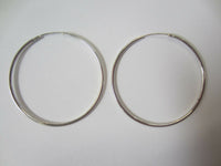 35mm x 1.2mm Solid .925 Sterling Silver Endless Hoop Earrings Thin Round