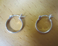 14mm Solid .925 Sterling Silver Half Round Hinged Hoop Earrings High Quality