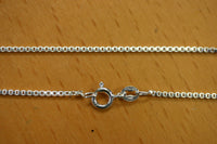 1.4mm Solid .925 Sterling Silver Box Chain Made in Italy 16" 18" 20" 22" 24" 30"