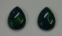 2pcs Natural Azurite Malachite Calibrated Pear Cabochon 5x7 6x9 Gemstones