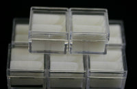 12pcs Acrylic Square Gem Jars Box Gemstones White Foam 1" x 1" Storage Display