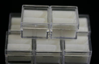 25pcs Acrylic Square Gem Jars Box Gemstones White Foam 1" x 1" Storage Display