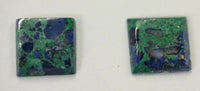 2pcs Natural Azurite Malachite Calibrate Square Cabochon 8mm 10mm Gemstones