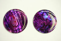 4pcs 5mm Natural Paua Shell Purple Calibrated Round Cabochon Gemstones Jewelry