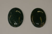 Lot of 2 Moss Agate Oval Cabochon High Quality 12x16 13x18 15x20