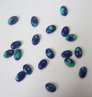 20pcs 4x6mm 6x4mm Azurite Malachite Oval Synthetic Cabochon Gemstones Resin