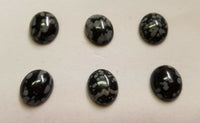 6pcs Snowflake Obsidian Oval Cabochon High Quality 10x12 10x14 12x16 13x18mm Gems Jewelry