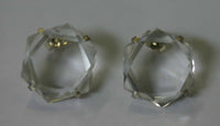 17mm x 4mm Faceted Hexagon Natural Quartz MADE IN USA Sterling Silver Earrings