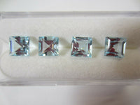 2pcs Natural Sky Blue Topaz Square Emerald Cut Faceted Gemstones 7mm 8mm Jewelry