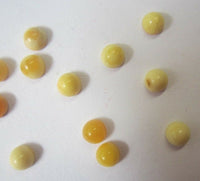 2pcs 4mm Natural Round Butterscotch Amber Cabochon High Quality Gemstones RARE