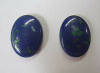 10pcs 13x18mm Azurite Malachite Oval Synthetic Cabochon Gemstones Resin Backing