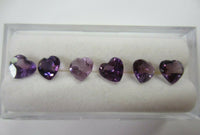 6pcs Natural Amethyst Heart Cut Faceted Gems 4mm 5mm 6mm Gemstones Jewelry