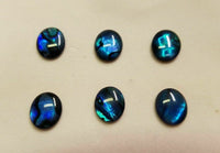 6pcs 13x18mm Natural Paua Shell Blue Calibrated Oval Cabochon Gemstones Jewelry