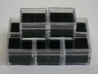 25pcs Acrylic Square Gem Jars Box Gemstones Black Foam 1" x 1" Storage Display