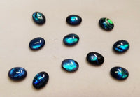 Lot of 10 Blue Paua Shell Oval Cabochon High Quality 4x6mm 5x7mm up to 10x14