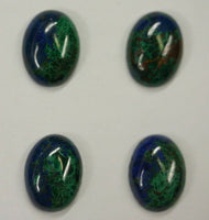 2pcs Natural Azurite Malachite Calibrated Oval Cabochon 8x10 10x12 10x14 Gems