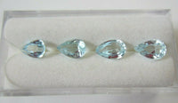 2pcs Natural Sky Blue Topaz Pear Cut Faceted Gemstones 5x8mm 6x9mm Jewelry
