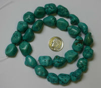 72.9g Blue Green Natural Spiderweb Turquoise Nuggets Bead Stones Gemstones 16"