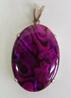 Paua Shell Abalone Mother of Pearl Sterling Silver Pendant 18x25 22x30 30x40