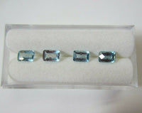 5pcs 4x6mm 6x4mm Natural Sky Blue Topaz Rectangle Faceted Gemstones Jewelry Gems