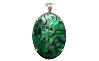 Paua Shell Abalone Mother of Pearl Sterling Silver Pendant 18x25mm 22x30mm 30x40mm US SELLER