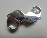 10x18mm and 20x12mm Dual Power Magnification Chrome Body Jewelers Loupe
