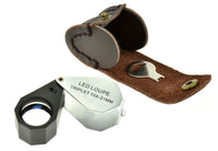 10x18MM Magnification Illuminated Chrome Body Jewelers Loupe with LED Light