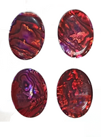 6pcs 15x20mm Natural Paua Shell Red Calibrated Oval Cabochon Gemstones Jewelry