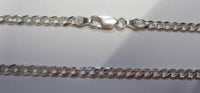 24" 3mm Solid .925 Sterling Silver 2 Sided Curb Chain Necklace Jewelry Made in Italy 83230