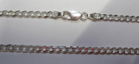 16" 3.7mm Solid .925 Sterling Silver 2 Sided Curb Chain Necklace Jewelry Made in Italy 83237