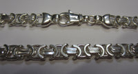 20" 8mm Large Solid .925 Sterling Silver Flat Byzantine Chain Necklace Jewelry Made in Italy 81880