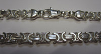 20" 8mm Large Solid .925 Sterling Silver Flat Byzantine Chain Necklace Jewelry Made in Italy 81880