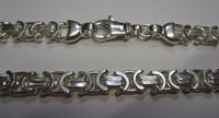 8" 8mm Large Solid .925 Sterling Silver Flat Byzantine Chain Bracelet Jewelry Made in Italy 81880