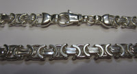 24" 8mm Large Solid .925 Sterling Silver Flat Byzantine Chain Necklace Jewelry Made in Italy 81880